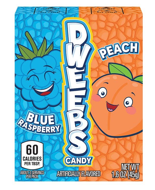 Dweebs Candy Blue Raspberry & Peach 1.6oz, 24ct
