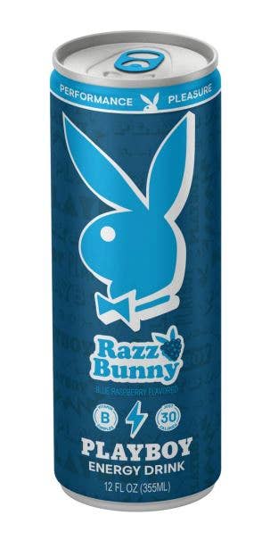 Playboy Energy Drink - Razz Bunny, 12oz can, 12ct