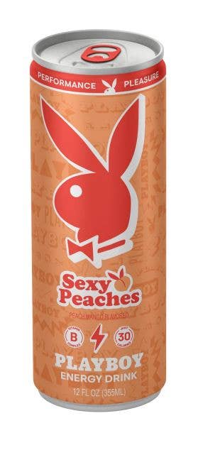 Playboy Energy Drink - Sexy Peaches, 12oz can, 12ct