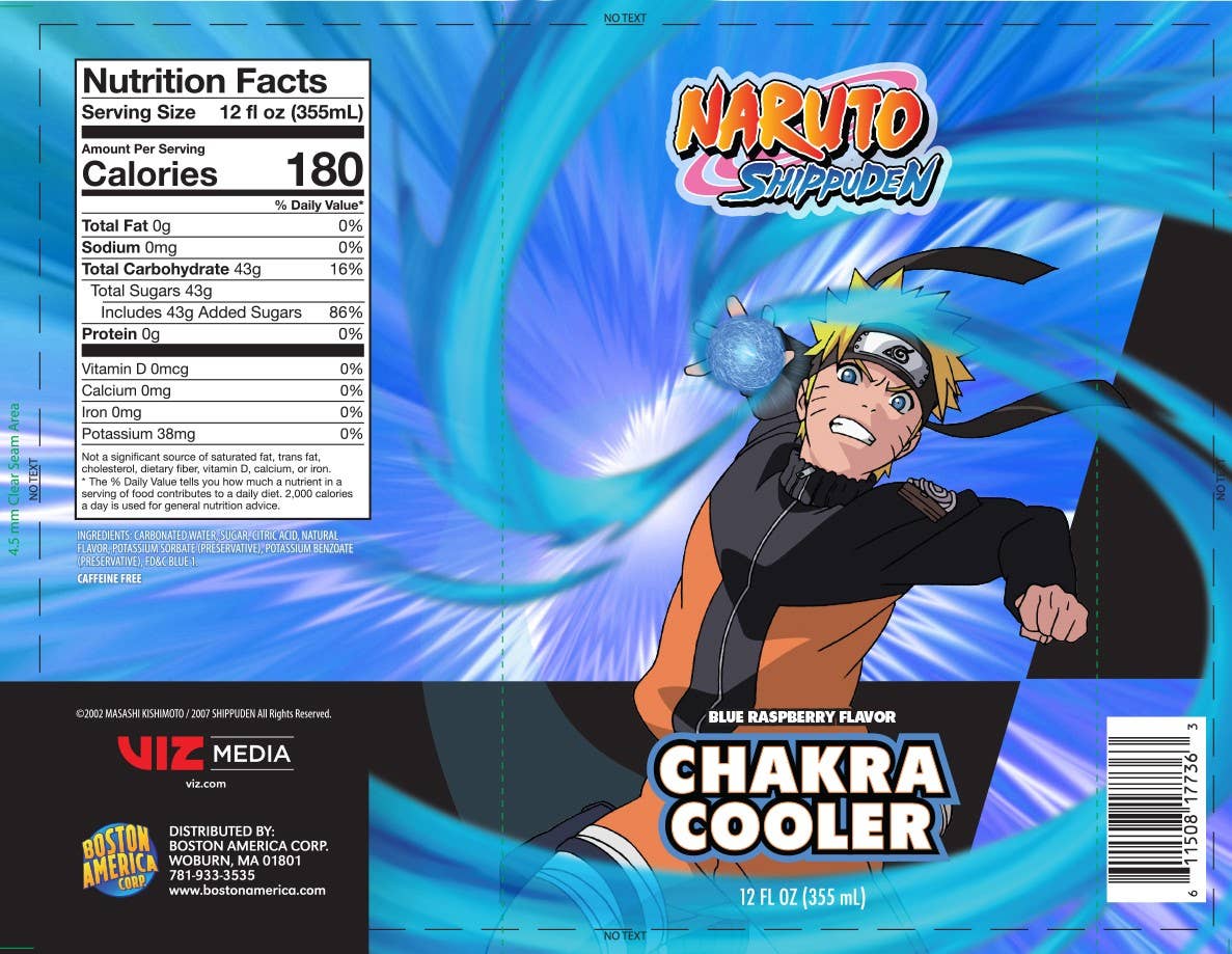Naruto Shippuden Chakra Cooler Blue Raspberry Can, 12ct