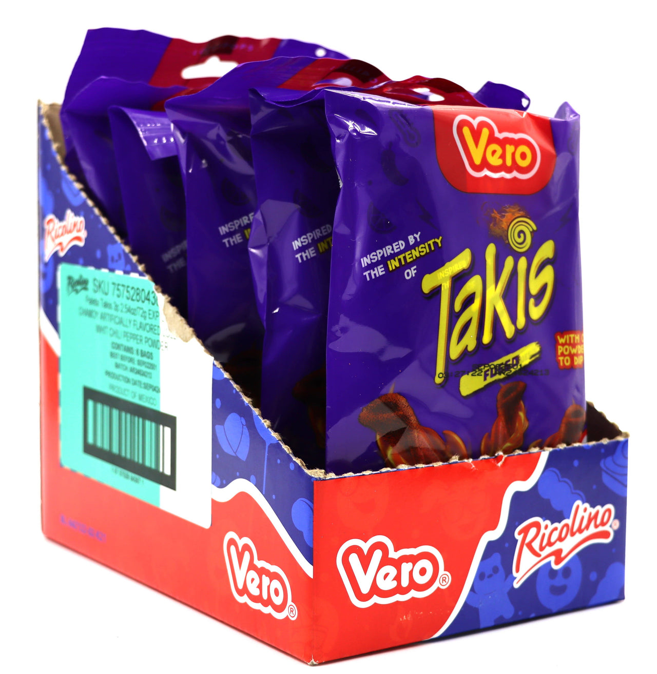 Takis Fuego 3pk Lollipop w/Chilli Pepper Powder, 6ct