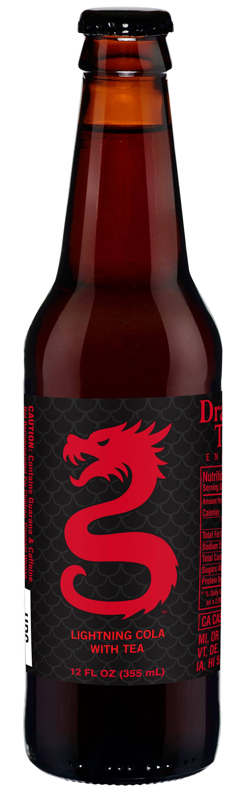 Dragon Tail Energy, Lightning Cola w/Tea, 12ct