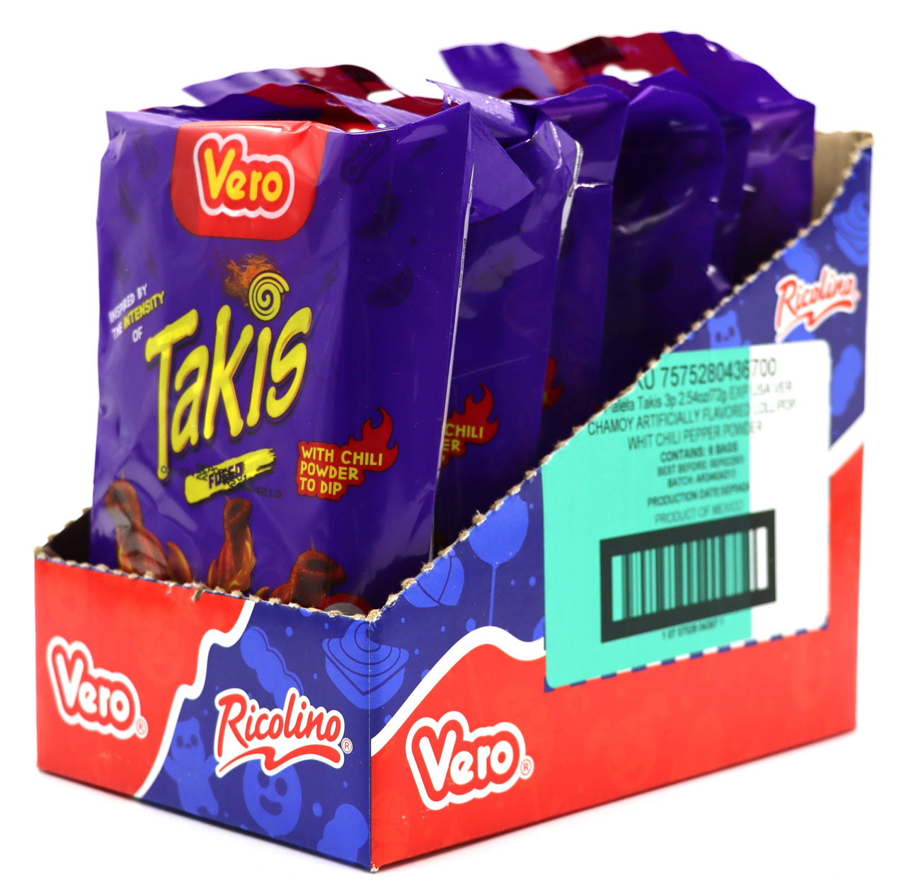 Takis Fuego 3pk Lollipop w/Chilli Pepper Powder, 6ct