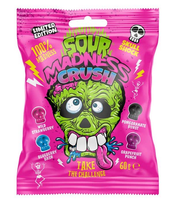 Limited Import - Sour Madness Crush Candy 60g, 10ct