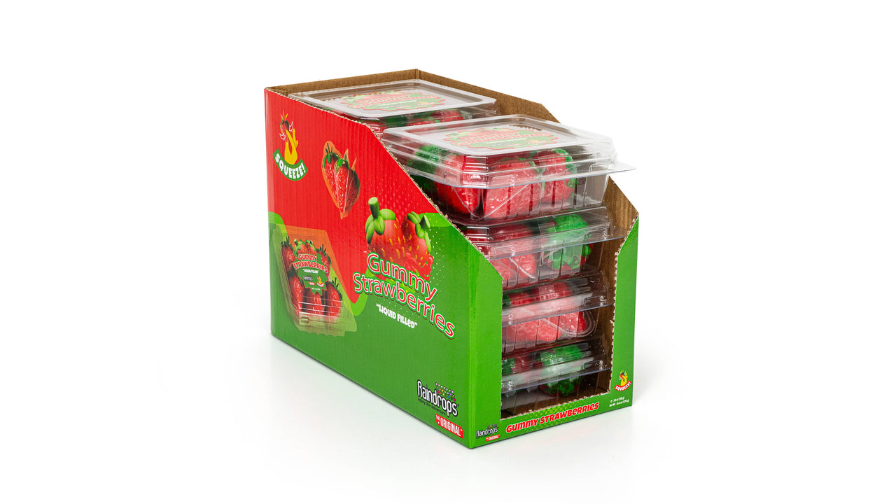 Raindrops Gummy Liquid Filled Strawberries, 8ct Display