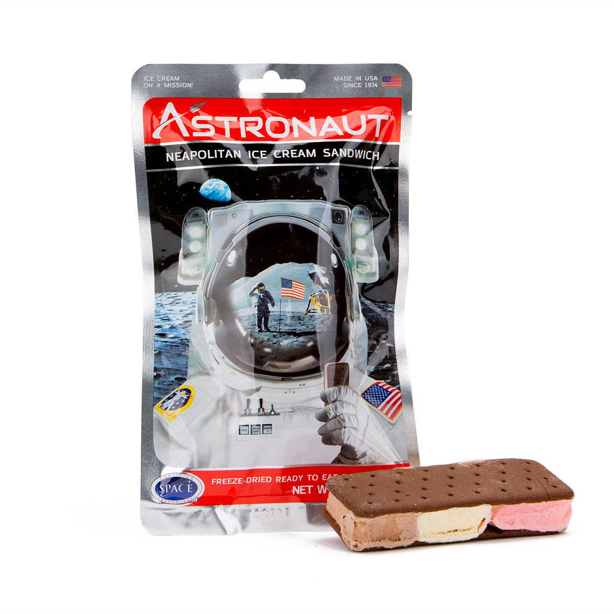 Astronaut Neapolitan Ice Cream Sandwich, Freeze Dried, 12ct