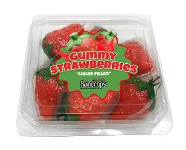 Raindrops Gummy Liquid Filled Strawberries, 8ct Display