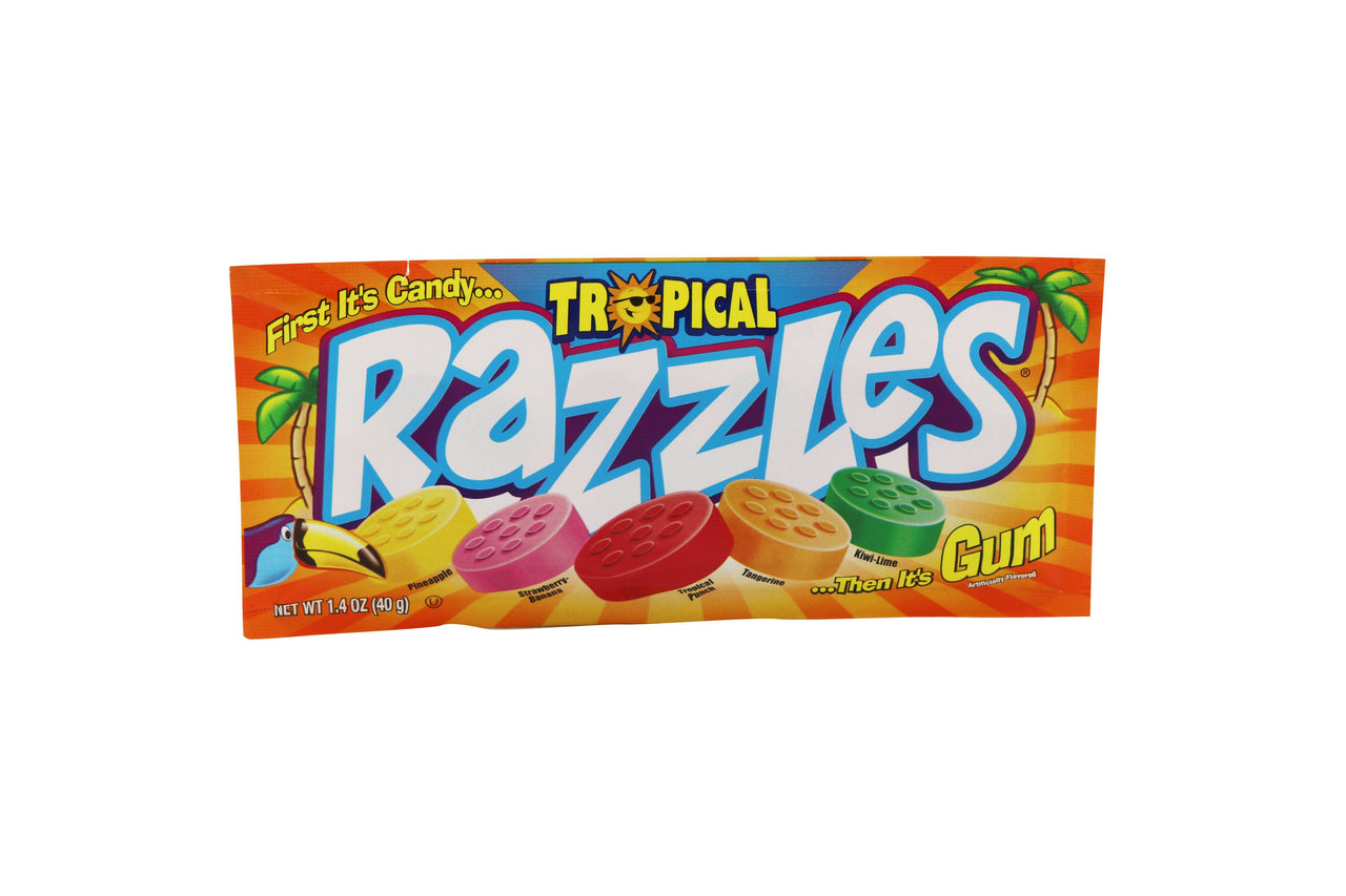 Razzles Candy Tropical Flavor, 24ct